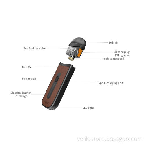 Veiik e cigarette with 2ml replaceable pods vaper